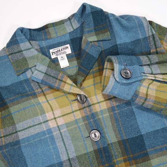 Pendleton Jackets & Blazers - PENDLETON Heritage Limited Edition Women's XL Blue Green Plaid Wool Shacket USA
